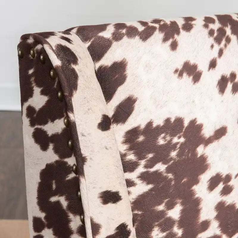 Plush Office Chair with Brown and White Cow Print 2