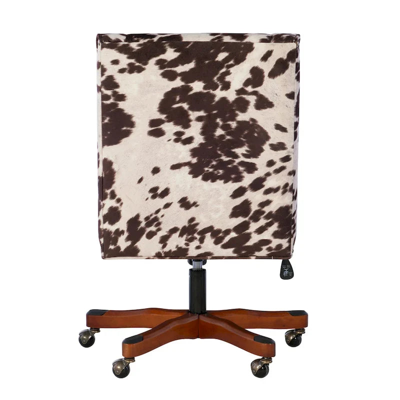 Plush Office Chair with Brown and White Cow Print 8