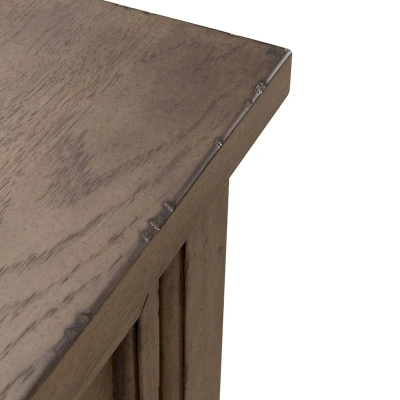 Americana Farmhouse Dusty Taupe Nightstand with 2 Drawers and Charging Station 4