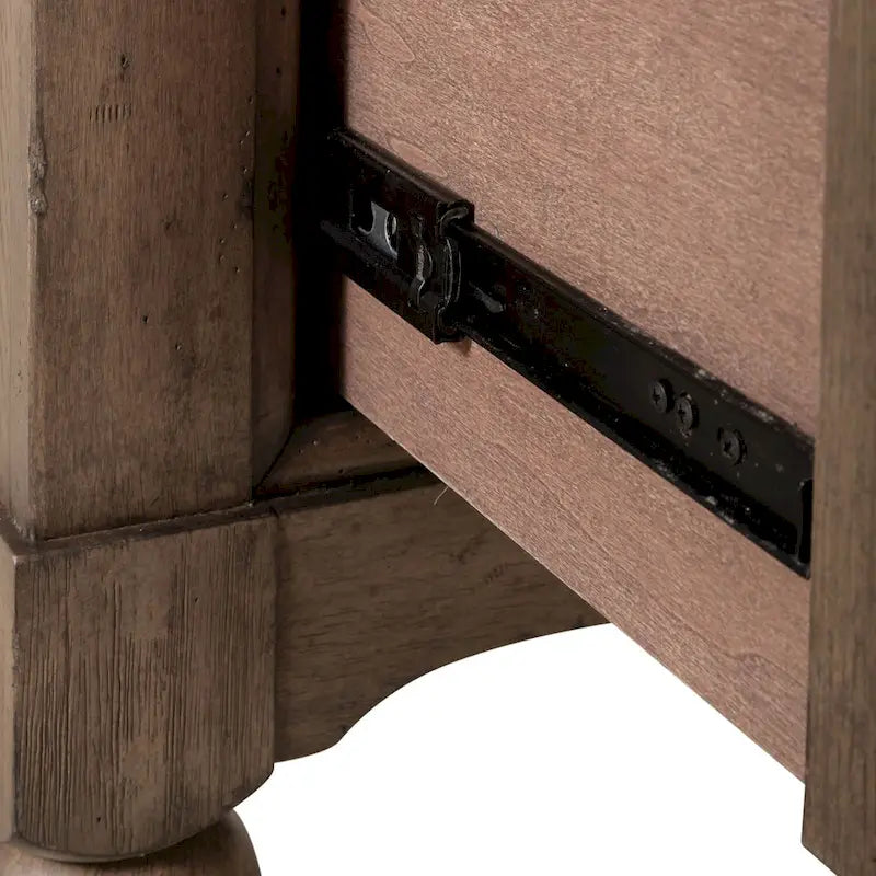 Americana Farmhouse Dusty Taupe Nightstand with 2 Drawers and Charging Station 7