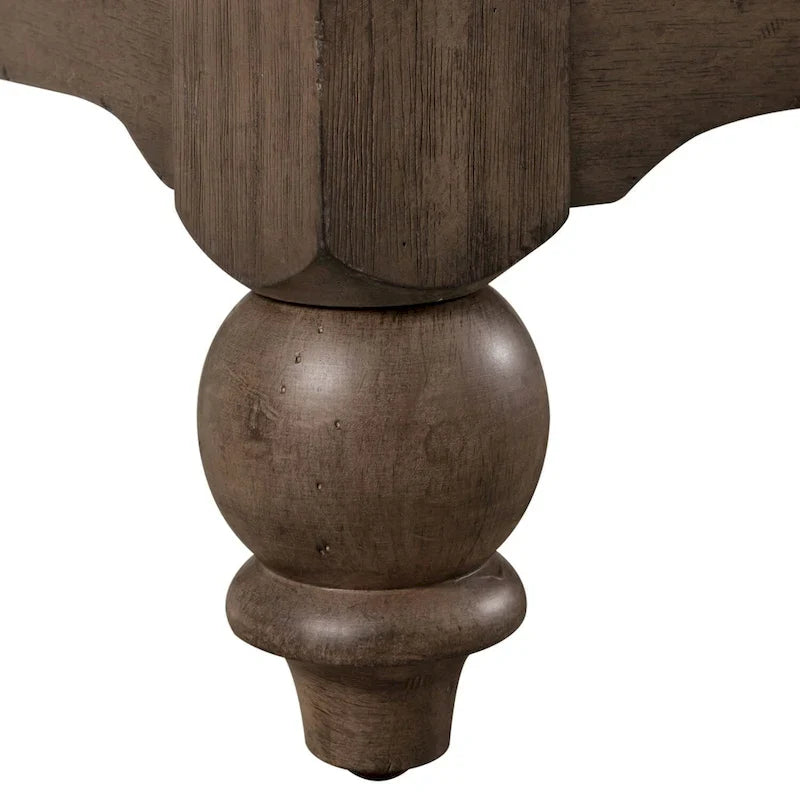 Americana Farmhouse Dusty Taupe Nightstand with 2 Drawers and Charging Station 8