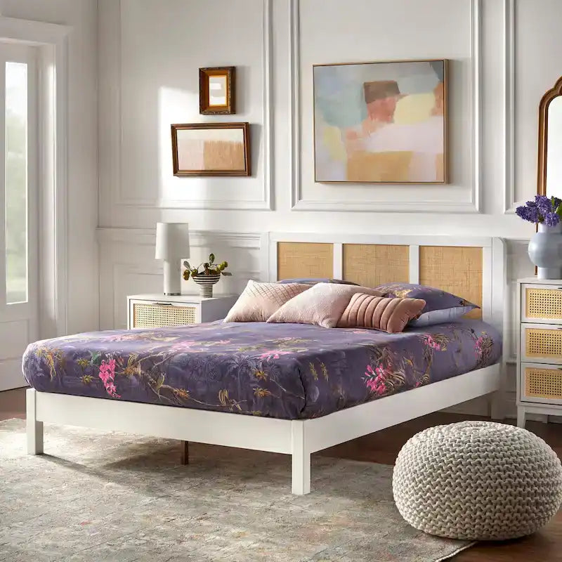 Lifestorey Larkin Queen Platform Bed in Mid-Century Style 1