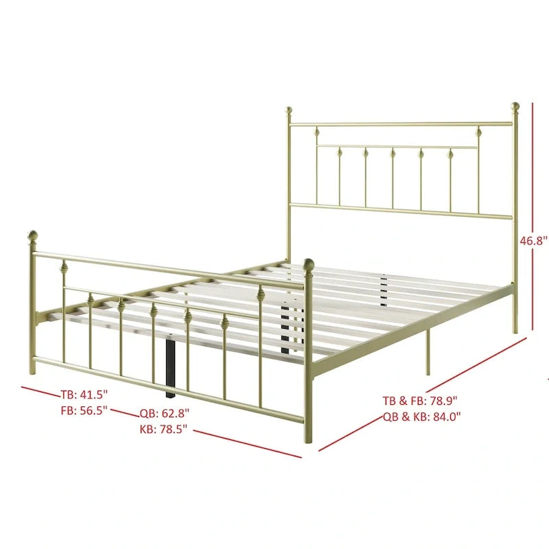 Melia Metal Bed Frame with Platform Design 11