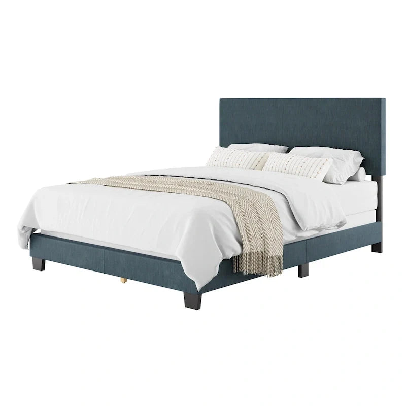 Nova Contemporary Queen Bed with Upholstered Design – Box Spring Needed 9