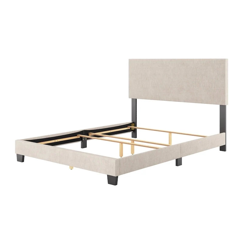 Nova Contemporary Queen Bed with Upholstered Design – Box Spring Needed 12