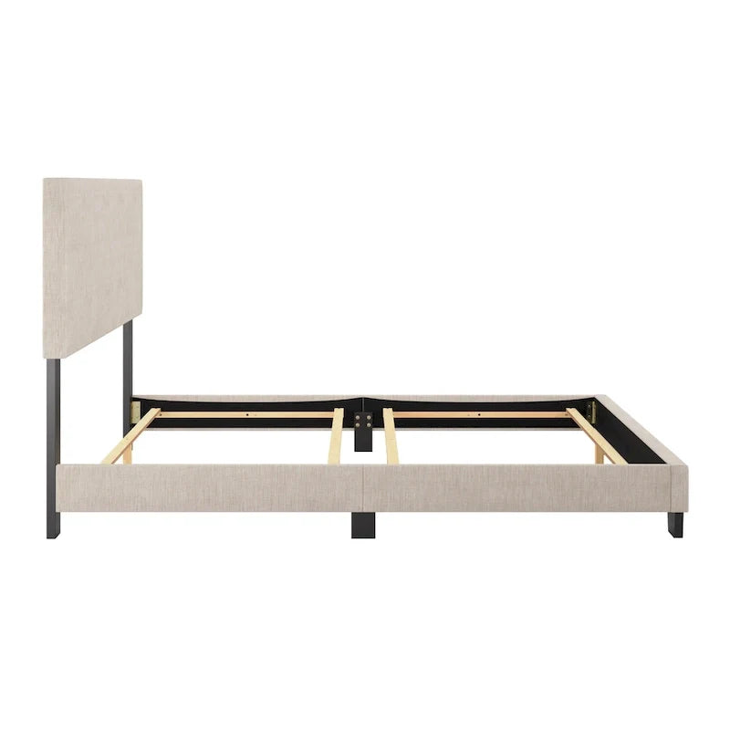 Nova Contemporary Queen Bed with Upholstered Design – Box Spring Needed 14