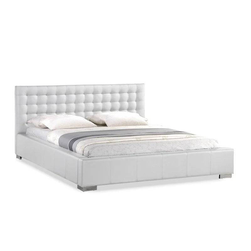 Madison Contemporary White Queen Platform Bed 4