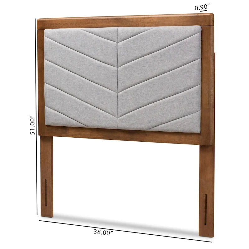 Iden Twin Headboard in Grey - Modern and Contemporary Fabric and Wood Design 7
