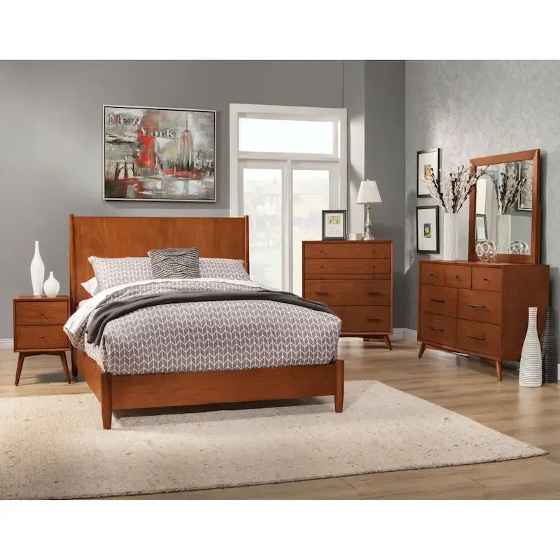Carson Carrington Grenivik Mid-Century Modern Bed with Panel Design 2