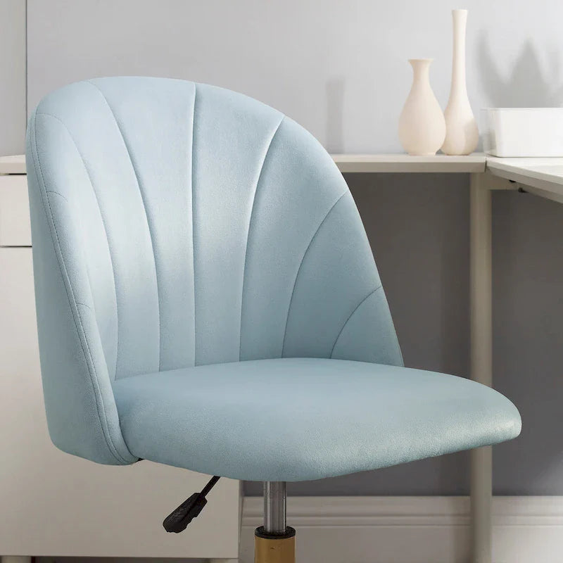 Curved Velvet Swivel Desk Chair - Aubrie Collection 9