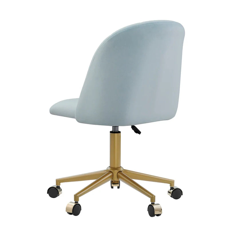 Curved Velvet Swivel Desk Chair - Aubrie Collection 12