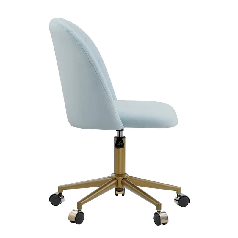 Curved Velvet Swivel Desk Chair - Aubrie Collection 13