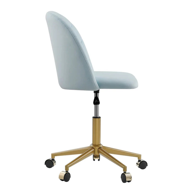 Curved Velvet Swivel Desk Chair - Aubrie Collection 17