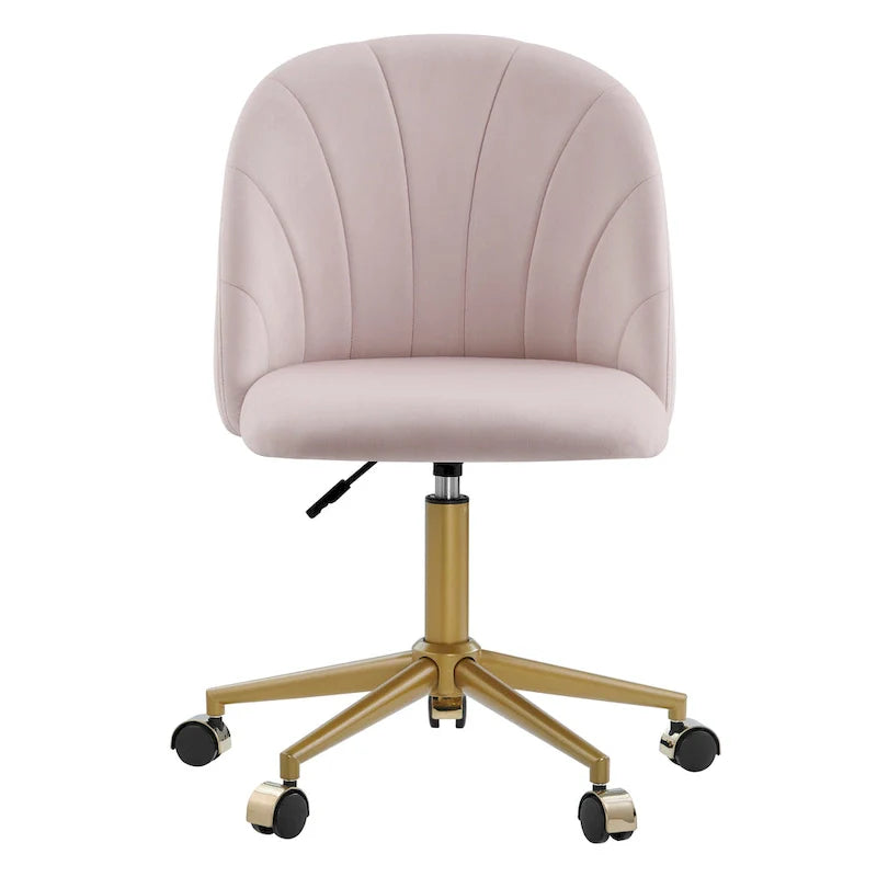 Curved Velvet Swivel Desk Chair - Aubrie Collection 23