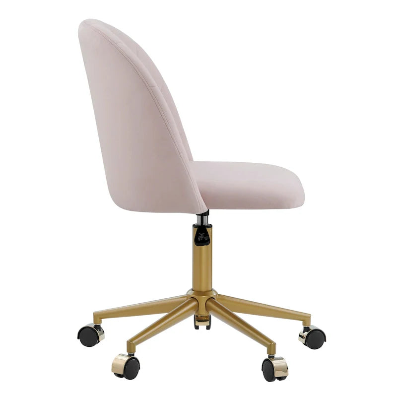 Curved Velvet Swivel Desk Chair - Aubrie Collection 24