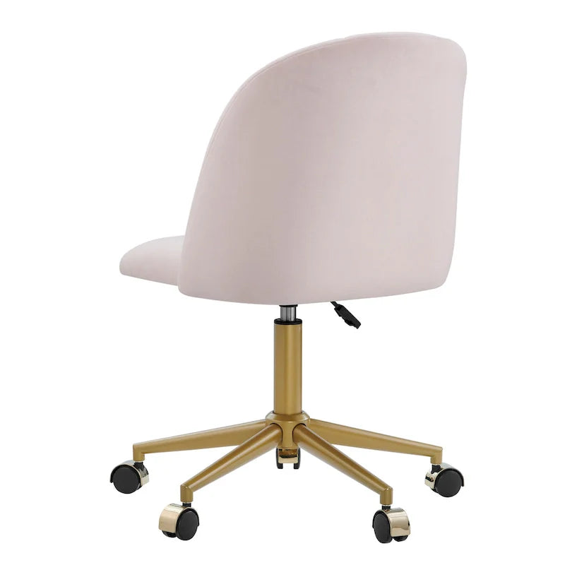 Curved Velvet Swivel Desk Chair - Aubrie Collection 25
