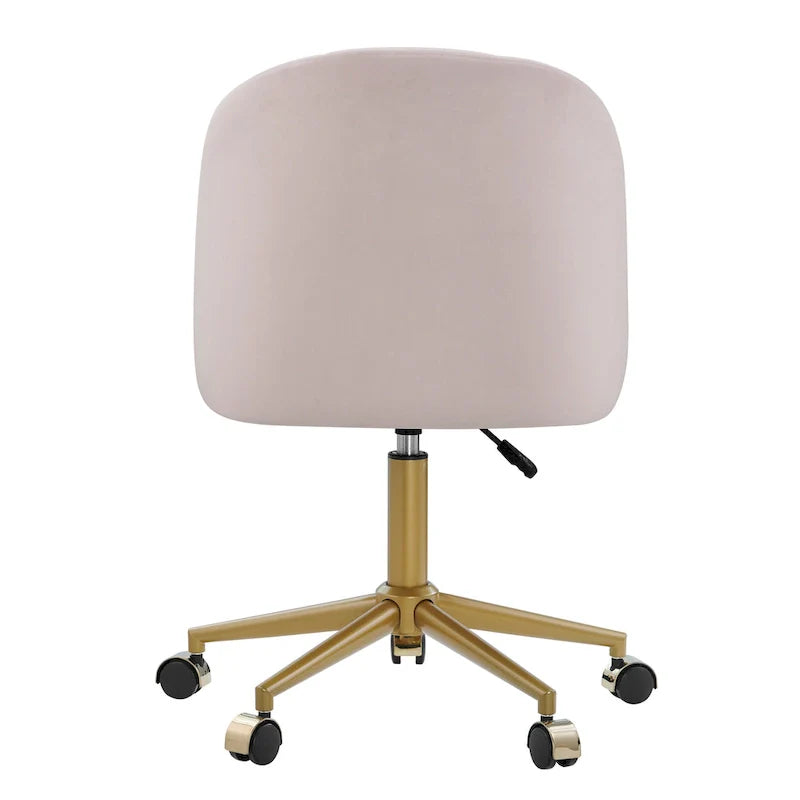 Curved Velvet Swivel Desk Chair - Aubrie Collection 26