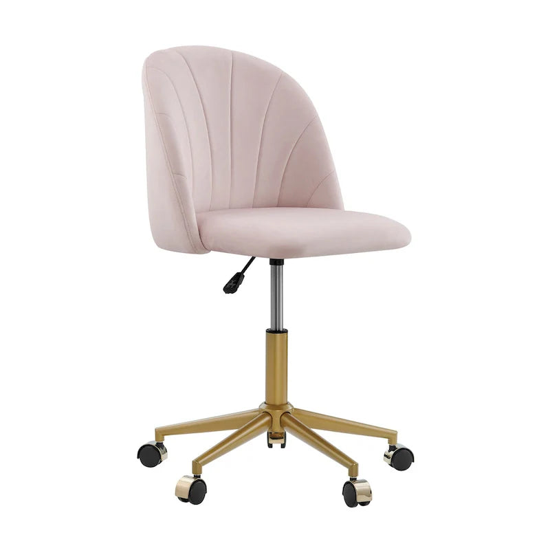 Curved Velvet Swivel Desk Chair - Aubrie Collection 28