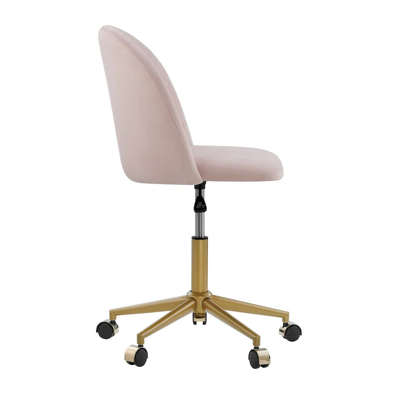 Curved Velvet Swivel Desk Chair - Aubrie Collection 29