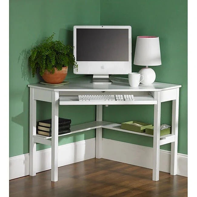 SEI Furniture Crescent Corner Desk in White Birch 1