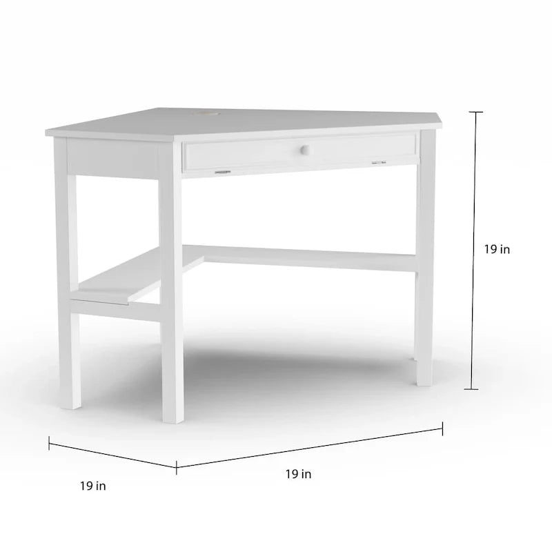 SEI Furniture Crescent Corner Desk in White Birch 6