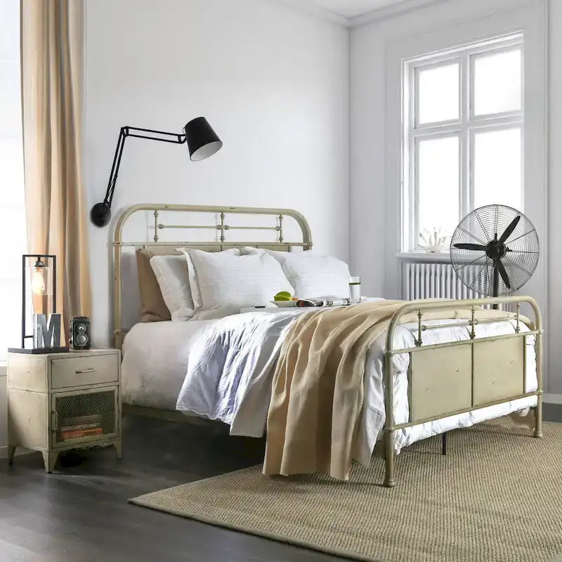 Furniture of America Industrial Metal Panel Bed with Support Legs 1
