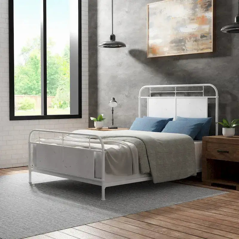 Furniture of America Industrial Metal Panel Bed with Support Legs 5