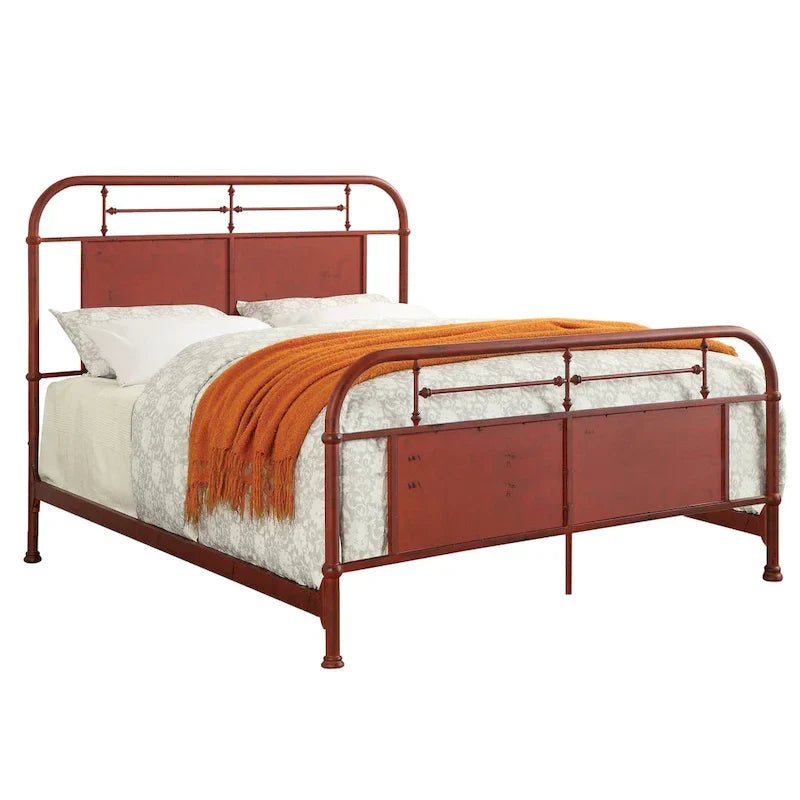 Furniture of America Industrial Metal Panel Bed with Support Legs 8
