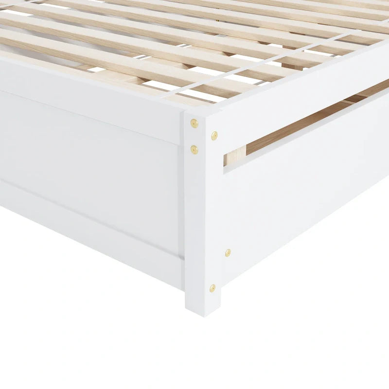 Full Bed Frame with Twin Trundle and Dual Storage Drawers 5