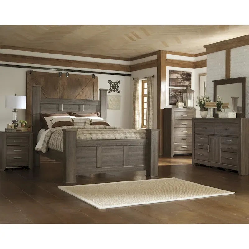Juararo Dark Brown Canopy Bed 1