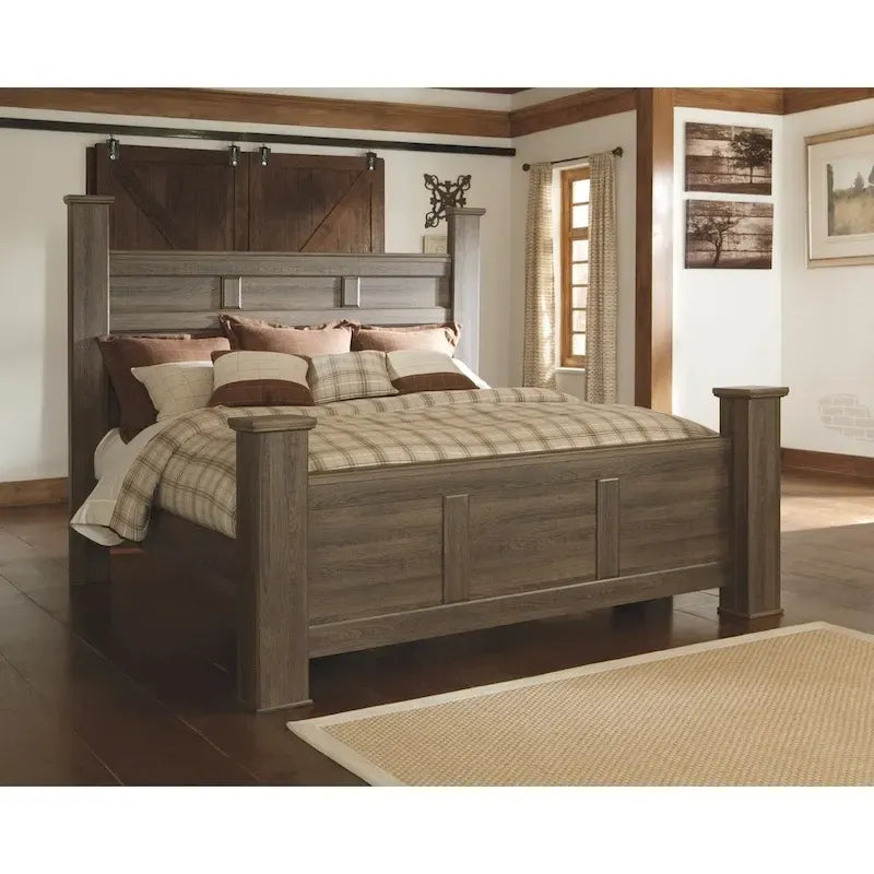 Juararo Dark Brown Canopy Bed 2