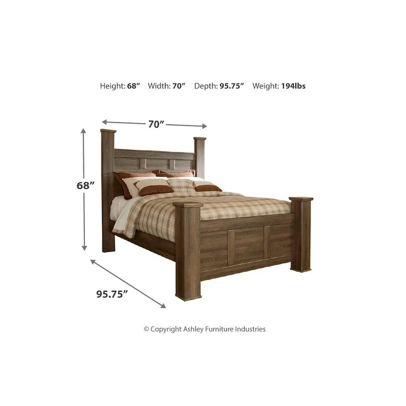 Juararo Dark Brown Canopy Bed 7