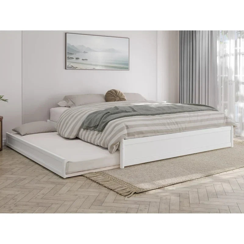 Barcelona Twin XL Trundle Panel Bed with Platform Design 39