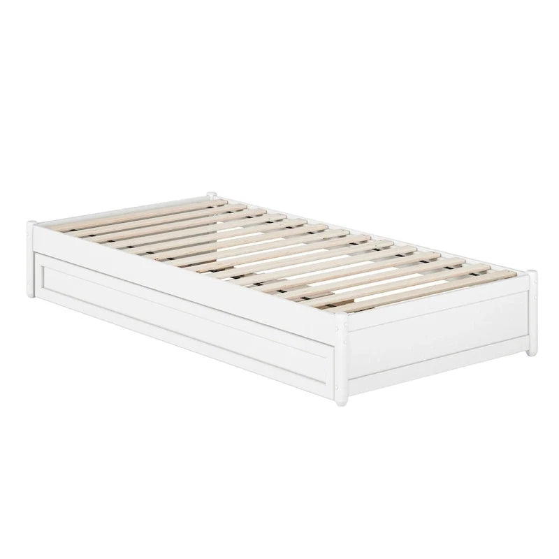 Barcelona Twin XL Trundle Panel Bed with Platform Design 2