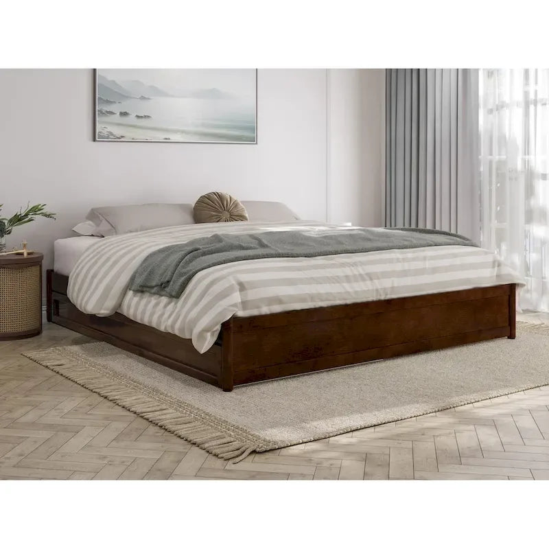 Barcelona Twin XL Trundle Panel Bed with Platform Design 8