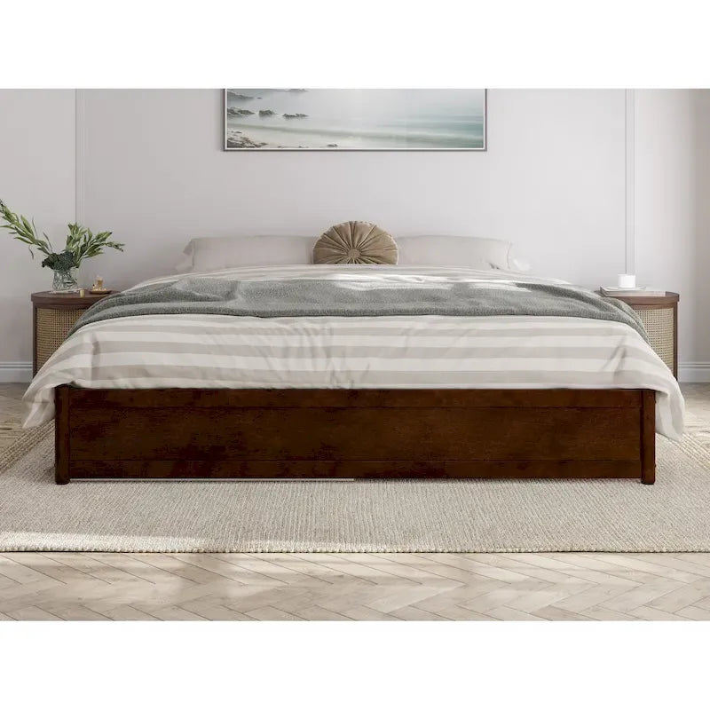 Barcelona Twin XL Trundle Panel Bed with Platform Design 9