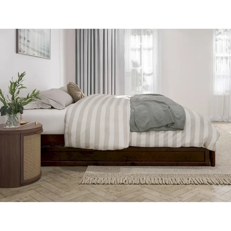 Barcelona Twin XL Trundle Panel Bed with Platform Design 10