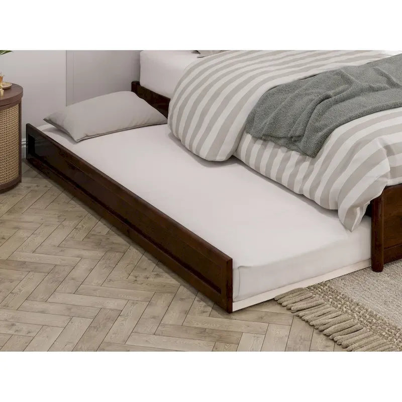 Barcelona Twin XL Trundle Panel Bed with Platform Design 12