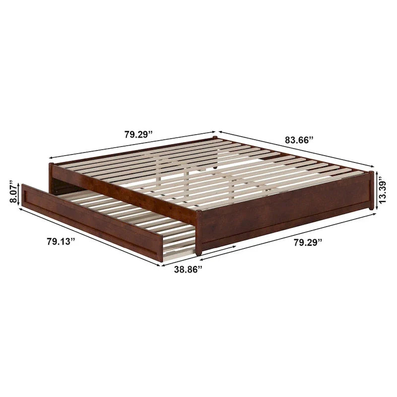 Barcelona Twin XL Trundle Panel Bed with Platform Design 19