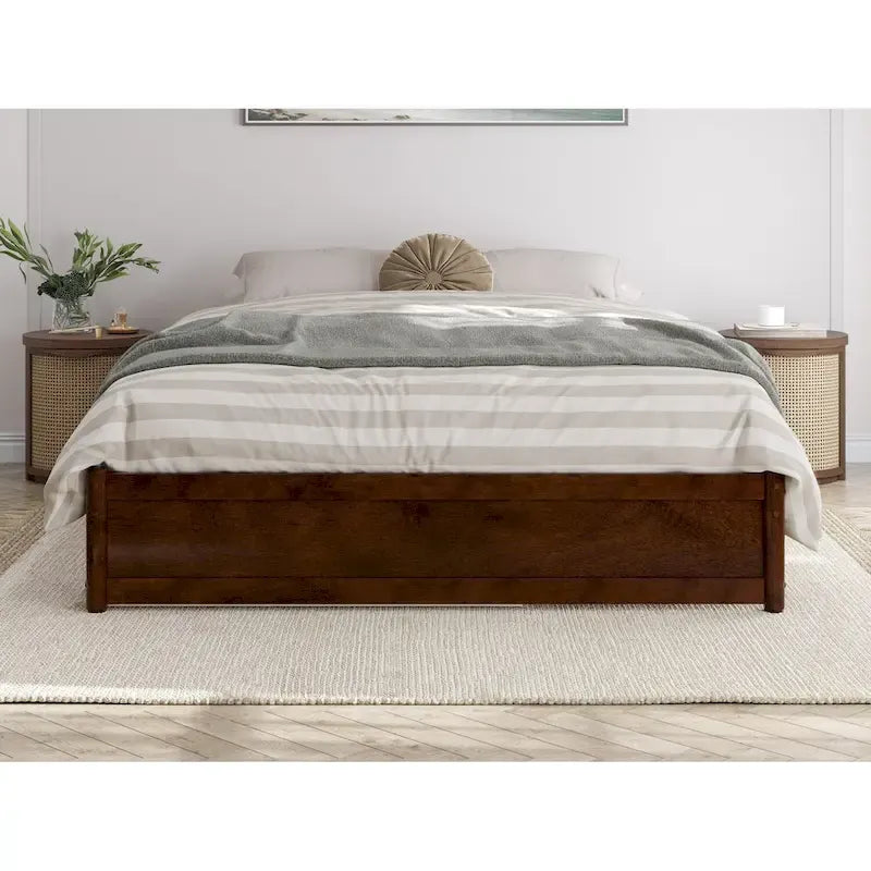 Barcelona Twin XL Trundle Panel Bed with Platform Design 22