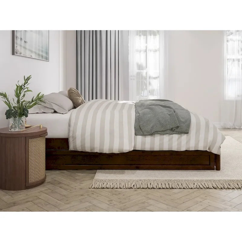 Barcelona Twin XL Trundle Panel Bed with Platform Design 23