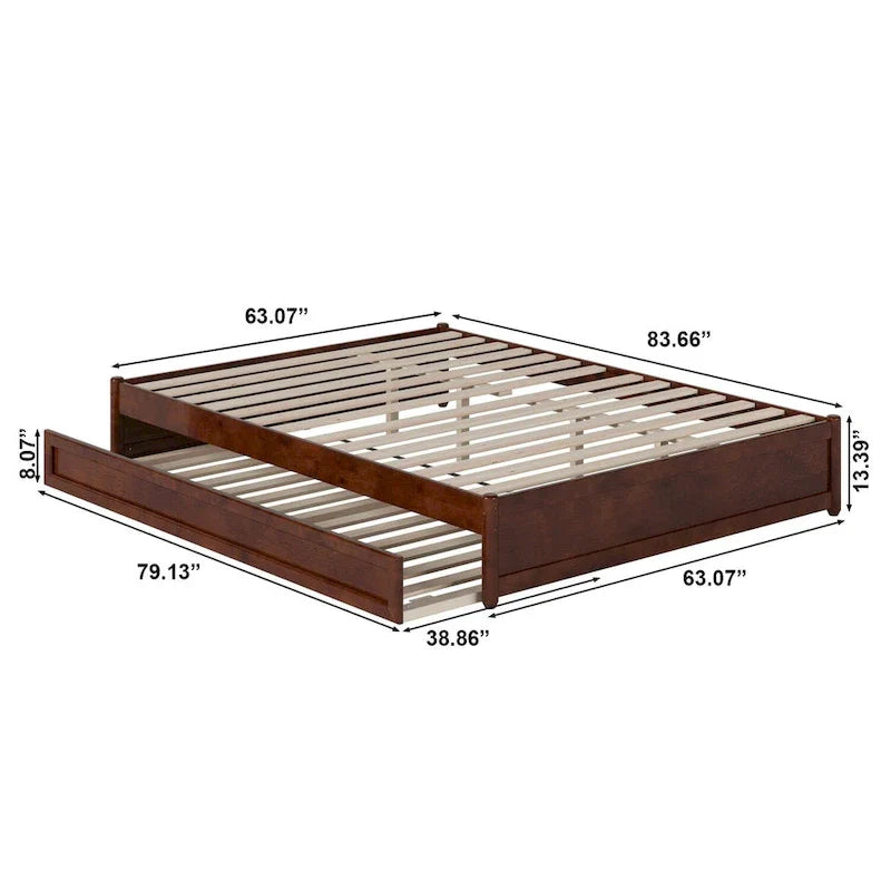 Barcelona Twin XL Trundle Panel Bed with Platform Design 31