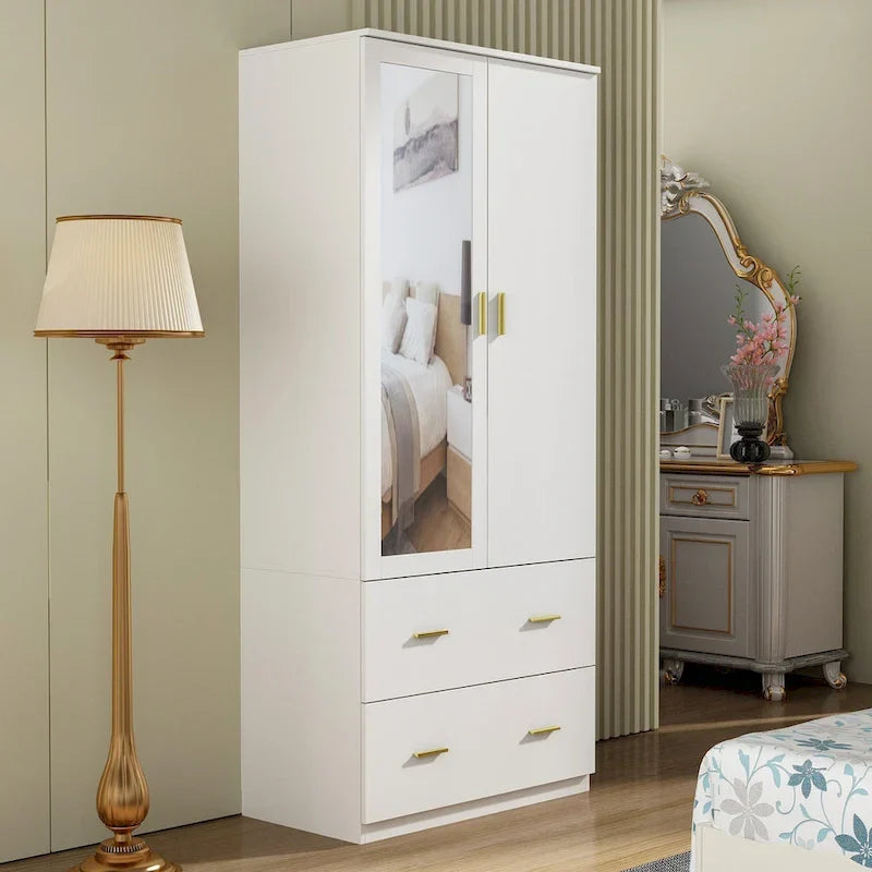 Contemporary Minimalist Wooden Freestanding Wardrobe for Bedroom 4