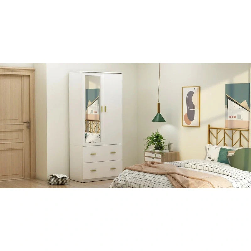 Contemporary Minimalist Wooden Freestanding Wardrobe for Bedroom 16