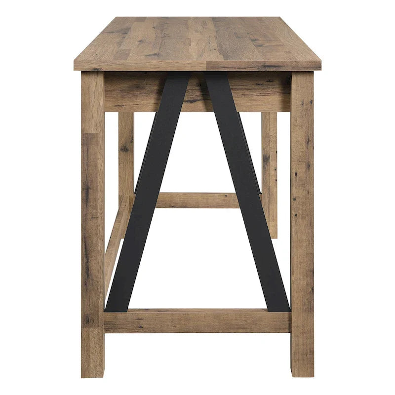 Salvage Oak Quinton Writing Desk with Drawer 7