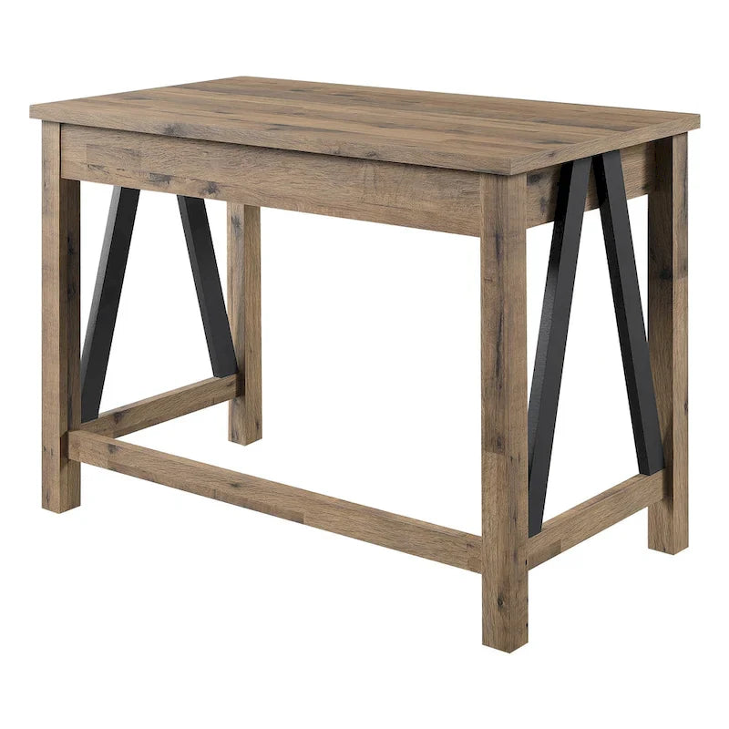 Salvage Oak Quinton Writing Desk with Drawer 8