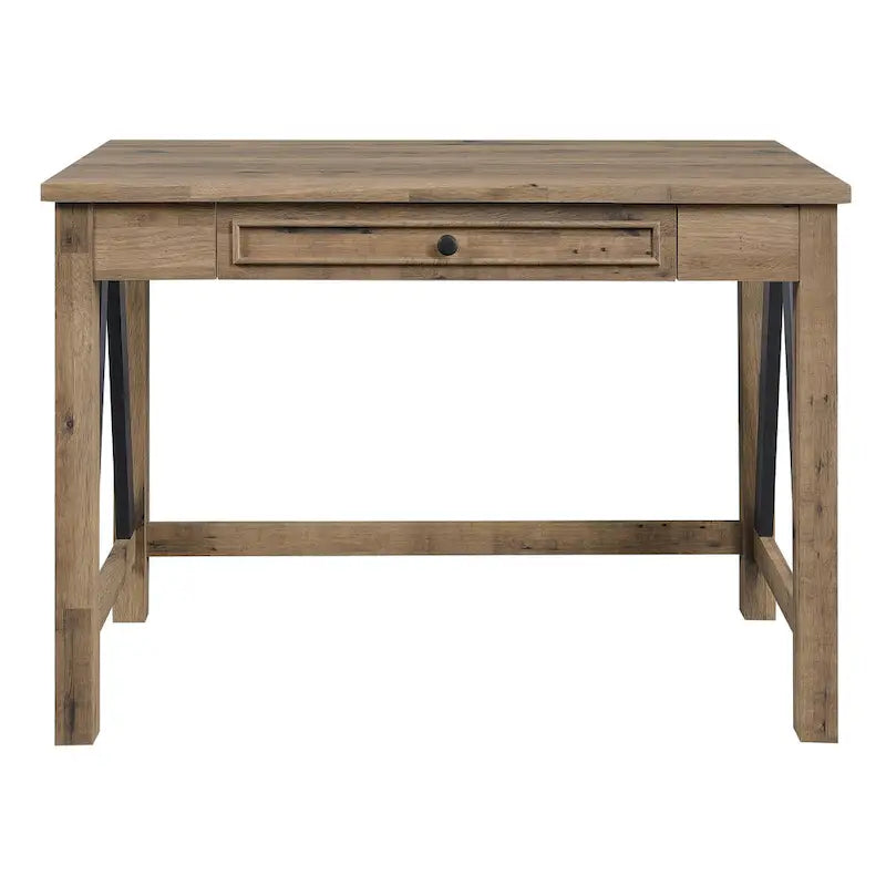 Salvage Oak Quinton Writing Desk with Drawer 10