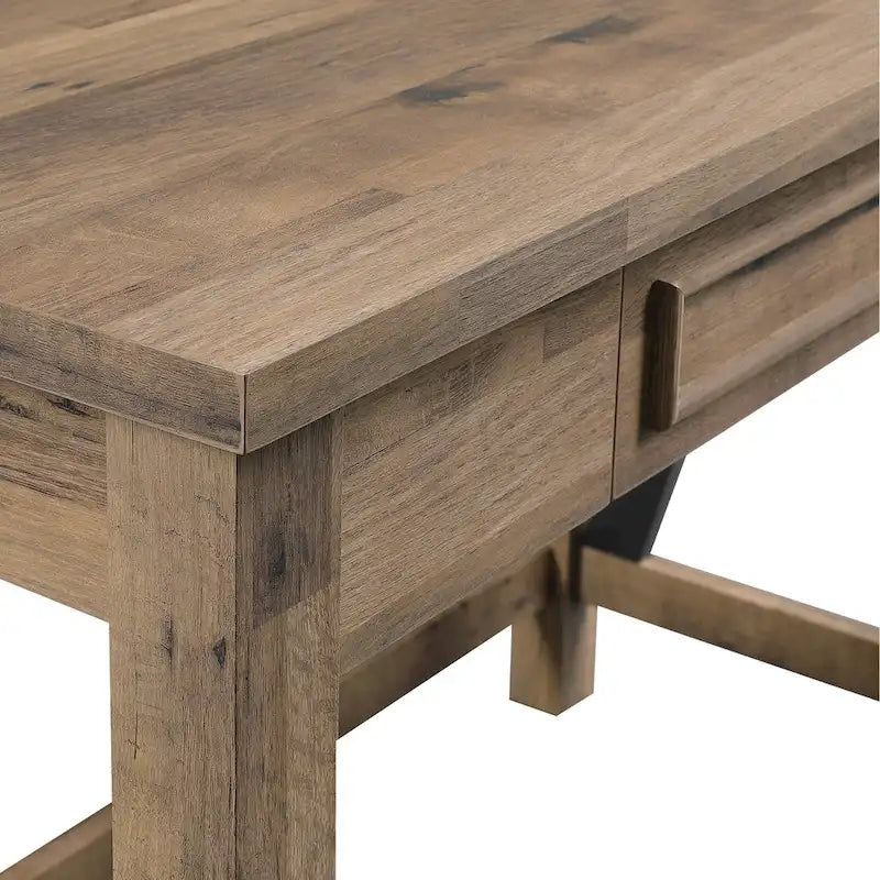 Salvage Oak Quinton Writing Desk with Drawer 11