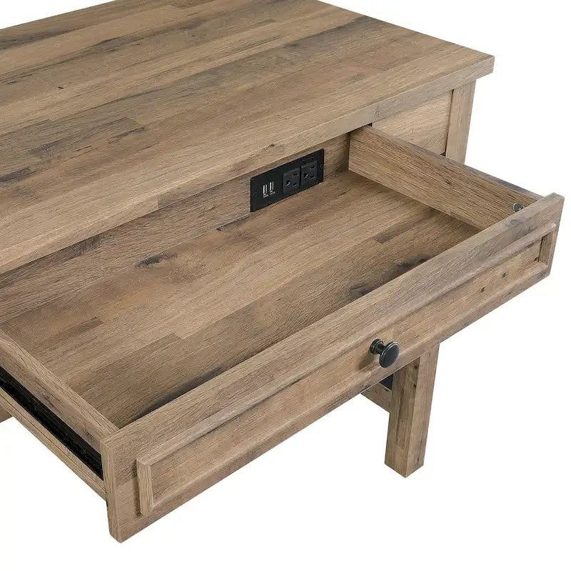 Salvage Oak Quinton Writing Desk with Drawer 13