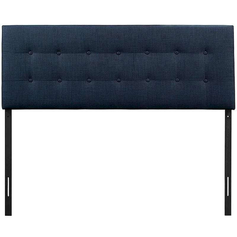 Hixson Elegant Dark Blue Fabric King Size Headboard 3